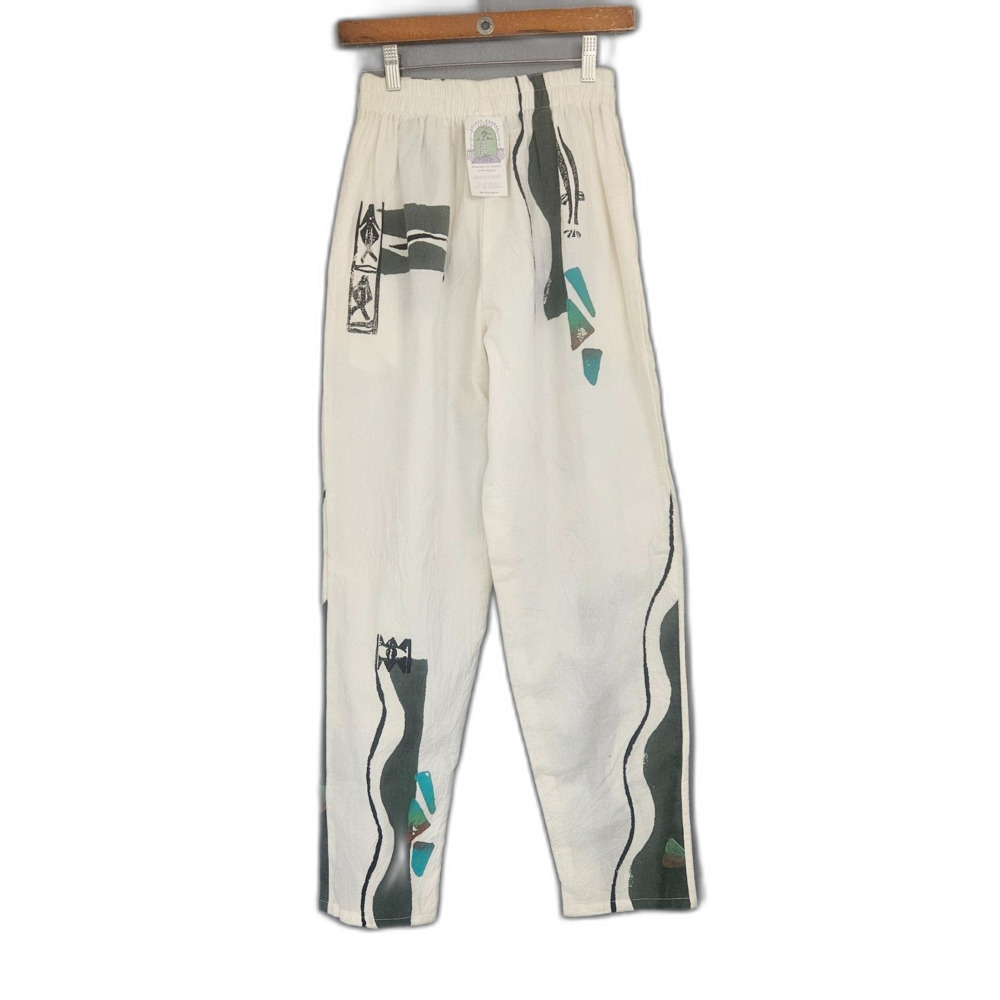 Play Alegre Hand Painted Fish Jogger Pants Sz Small Made in San Diego CA USA